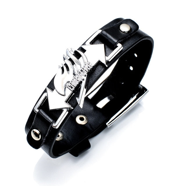 Anime Faux-Leather Wristband for Cosplay & Streetwear