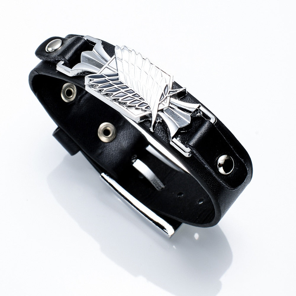 Anime Faux-Leather Wristband for Cosplay & Streetwear