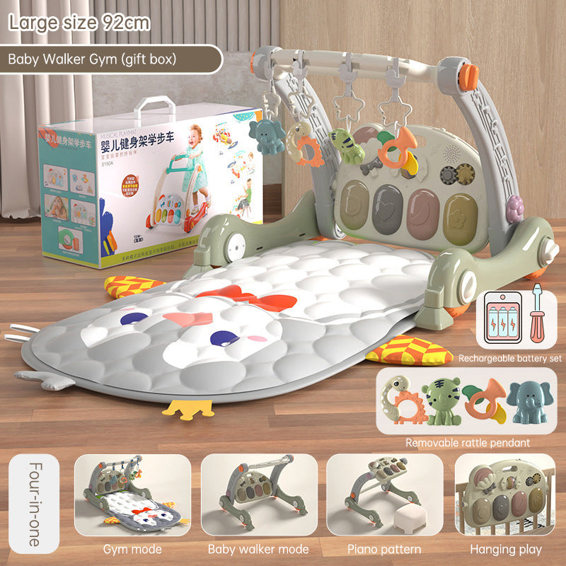 4-in-1 Baby Walker & Washable Musical Play Mat Set
