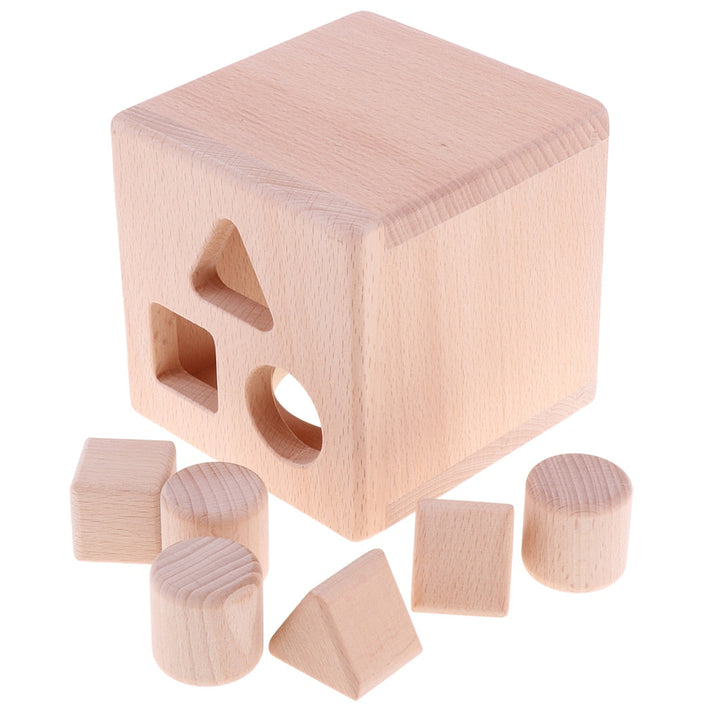 Wooden Shape Sorter Cube for Screen-Free Learning