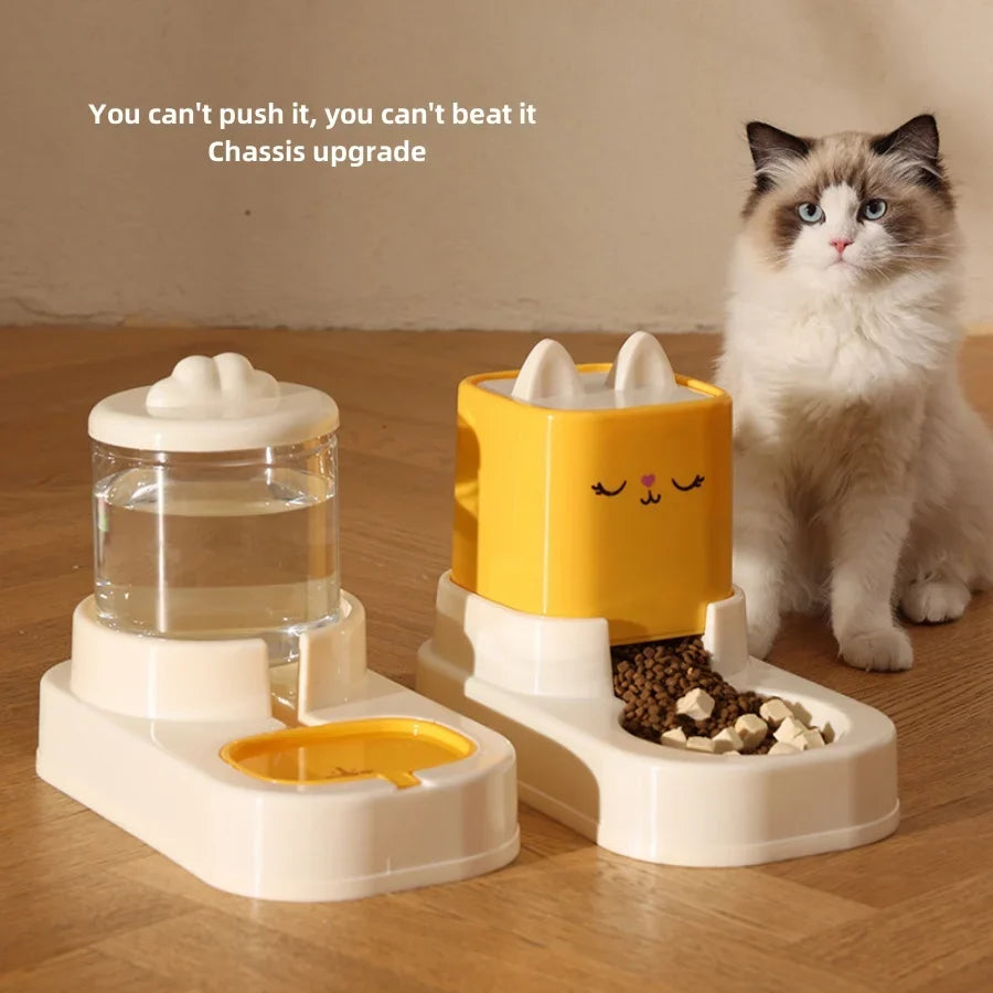 Cat Water Dispenser & Food Feeder for Tidy Meals