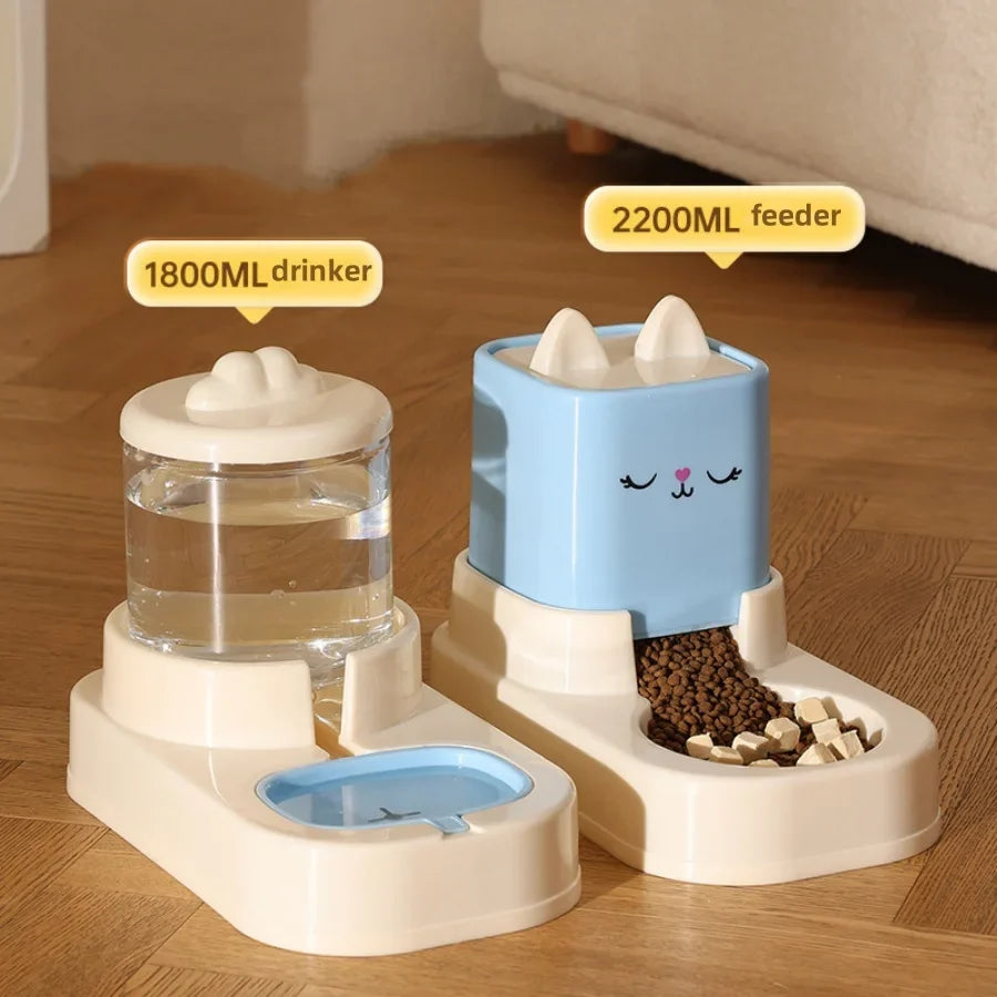 Cat Water Dispenser & Food Feeder for Tidy Meals