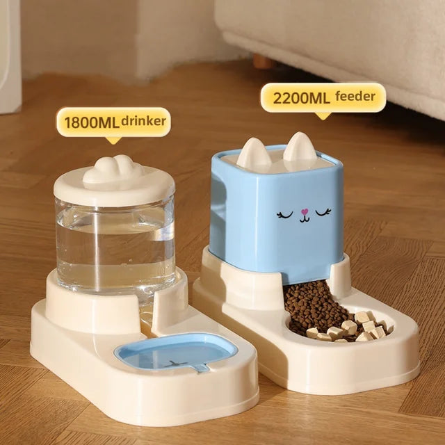 Cat Water Dispenser & Food Feeder for Tidy Meals