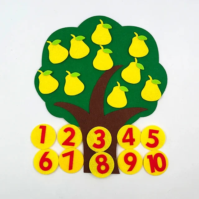 Felt Apple Tree Counting Toy for Early Math Learning