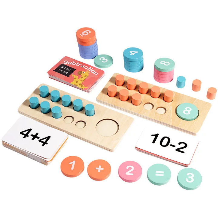 Wooden Ten Frame Math Toy for Early Number Sense Play