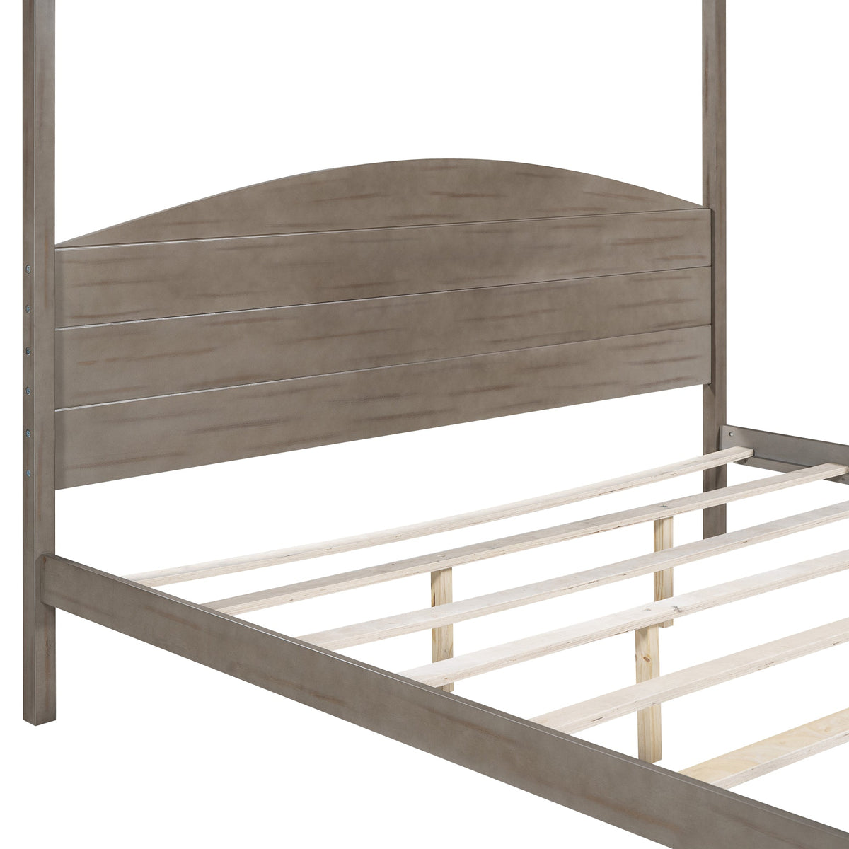 King Size Canopy Platform Bed with Arched Headboard