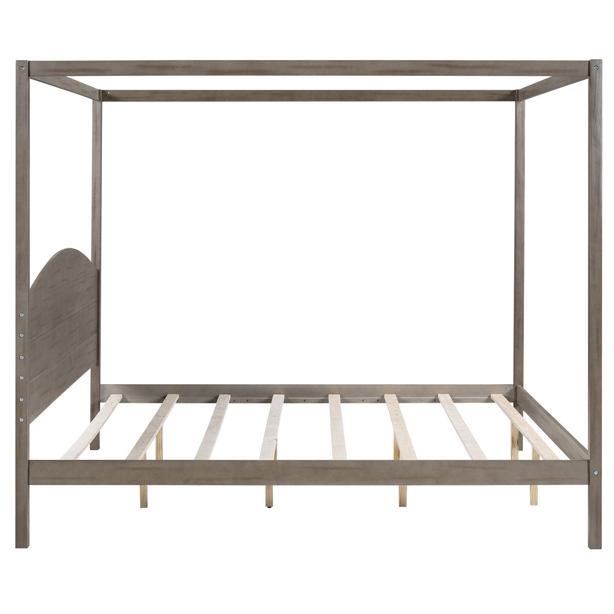 King Size Canopy Platform Bed with Arched Headboard