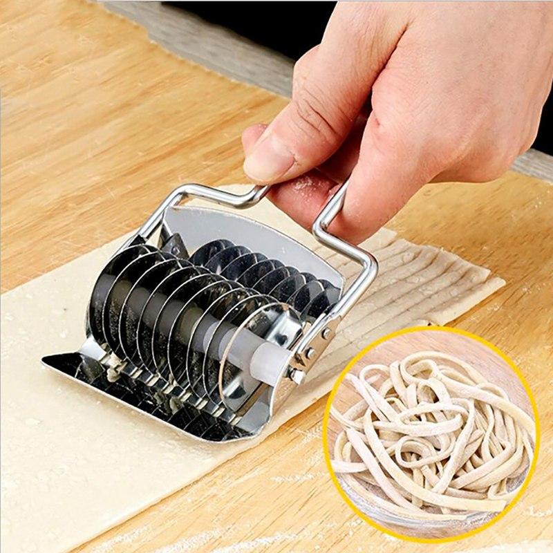 Stainless Steel Noodle Cutter with Rolling Wheel Blades