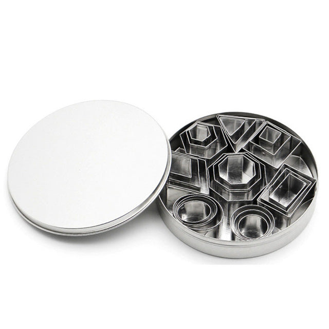 Stainless Steel Cookie Cutter Set With Storage Tin