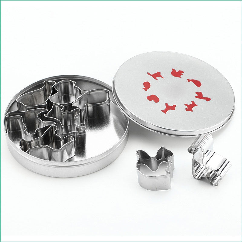 Stainless Steel Cookie Cutter Set With Storage Tin