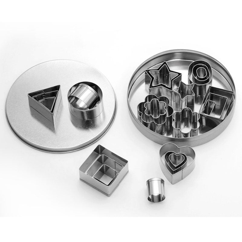 Stainless Steel Cookie Cutter Set With Storage Tin