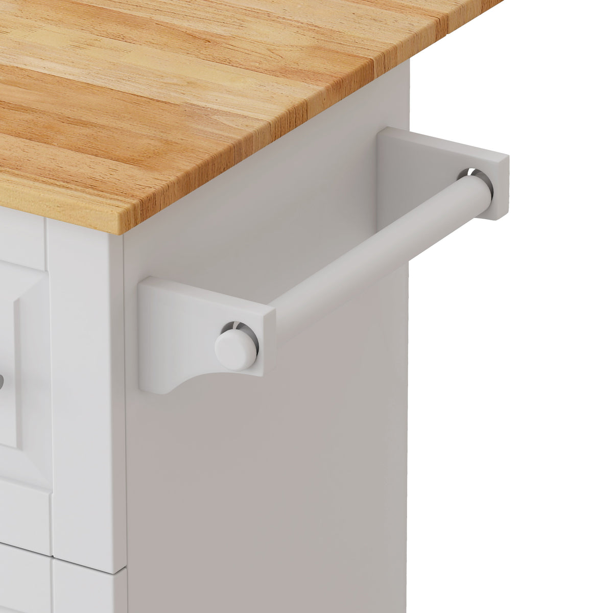 Rolling Kitchen Island Cart with Storage and Towel Bars