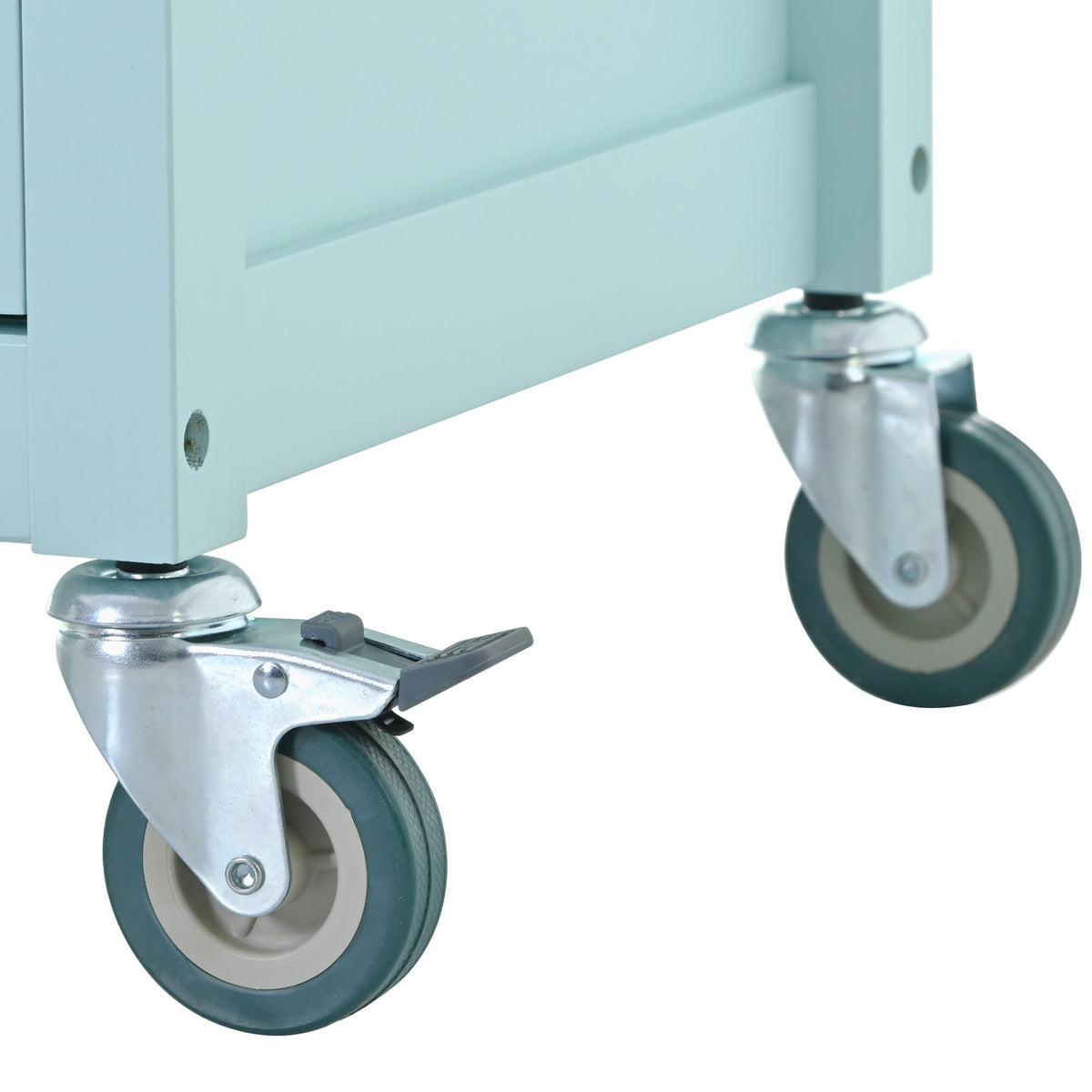 Rolling Kitchen Island Cart with Solid Wood Top & Storage
