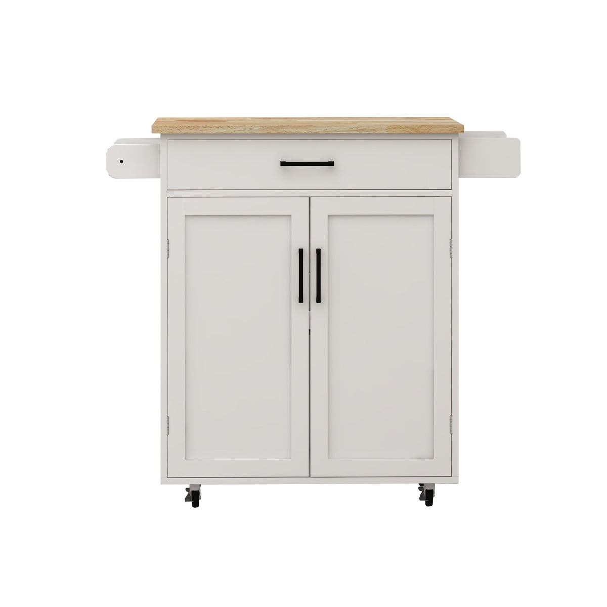 Rolling Kitchen Island Cart with Door Racks & Drawer