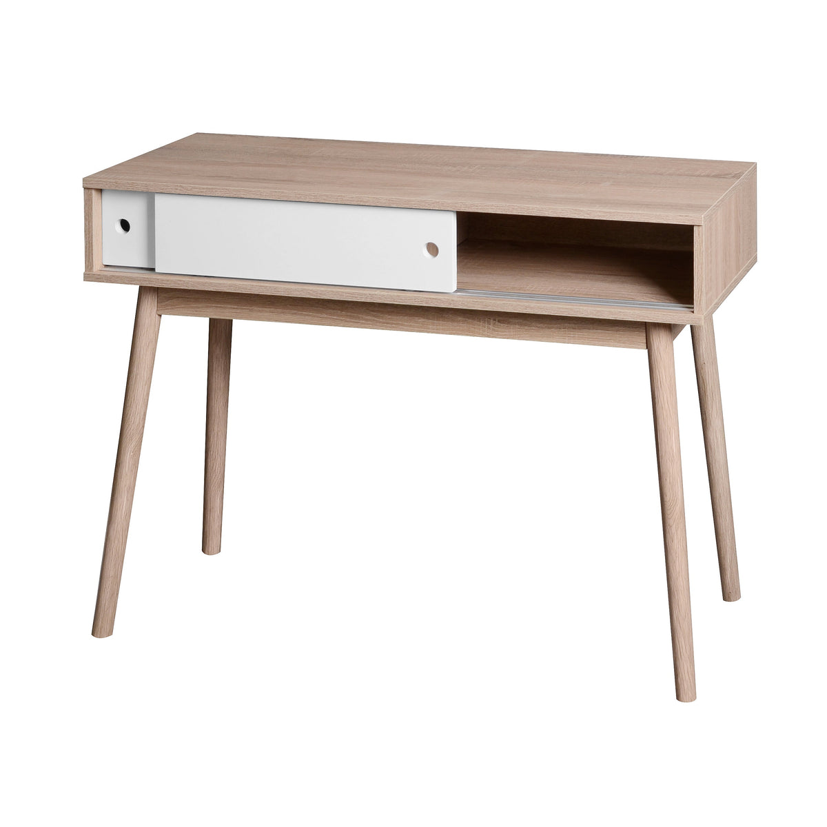 Mid-Century Writing Desk with Hidden Sliding Storage