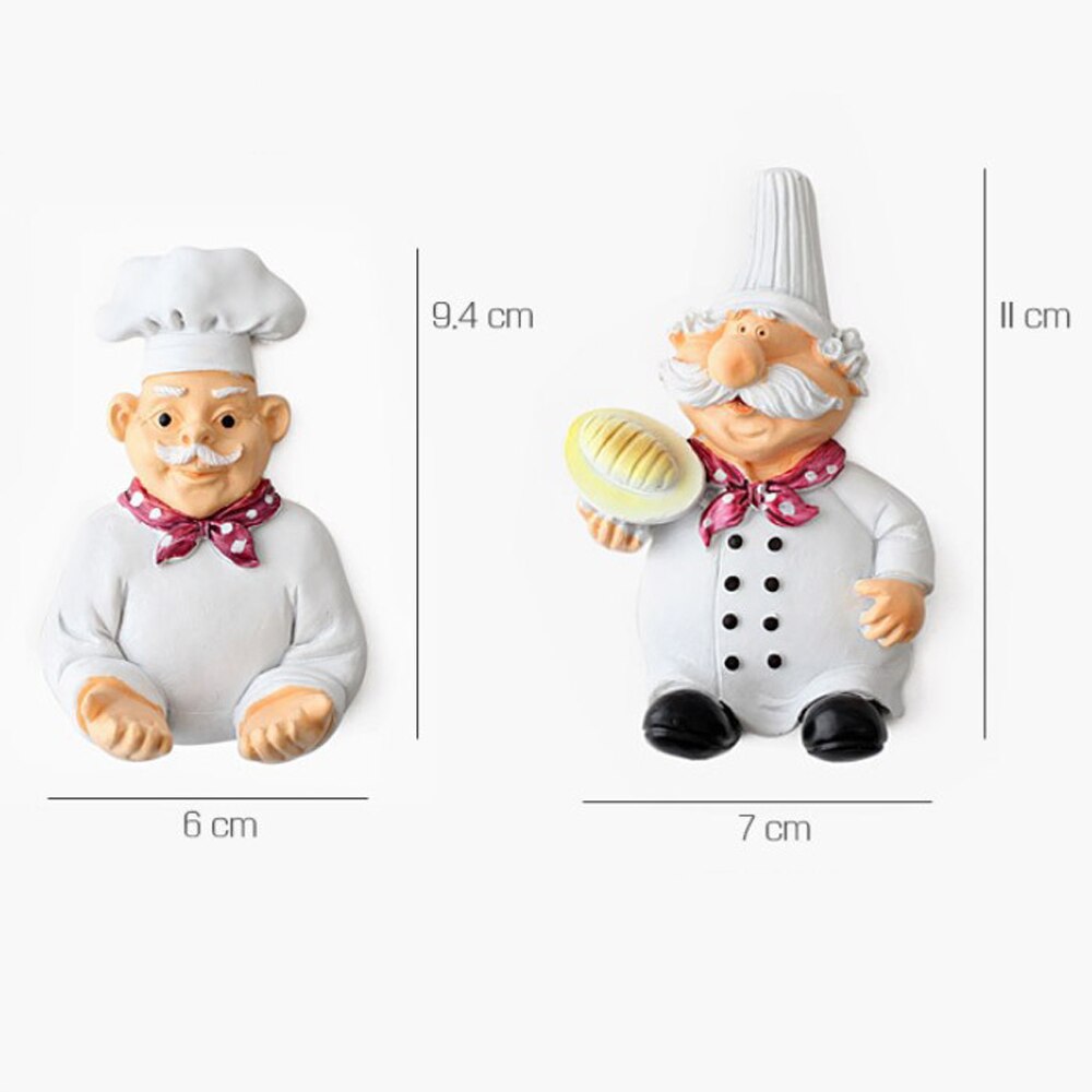 Chef Figurine Plug Holder, Sticky Kitchen Cord Organizer