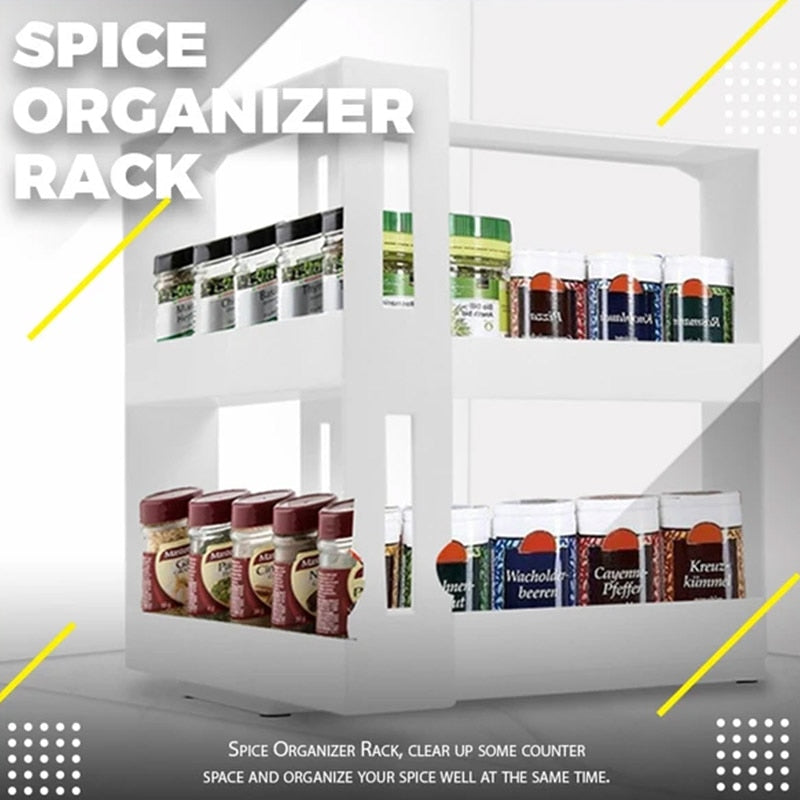 Slide-Out Spice Rack for Kitchen Cabinets, Jars Visible
