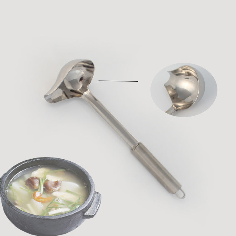 Stainless Steel Crooked Spoon for Soup and Oil Skimming