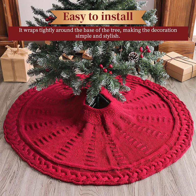 Knitted Christmas Tree Skirt for Cozy Holiday Decor