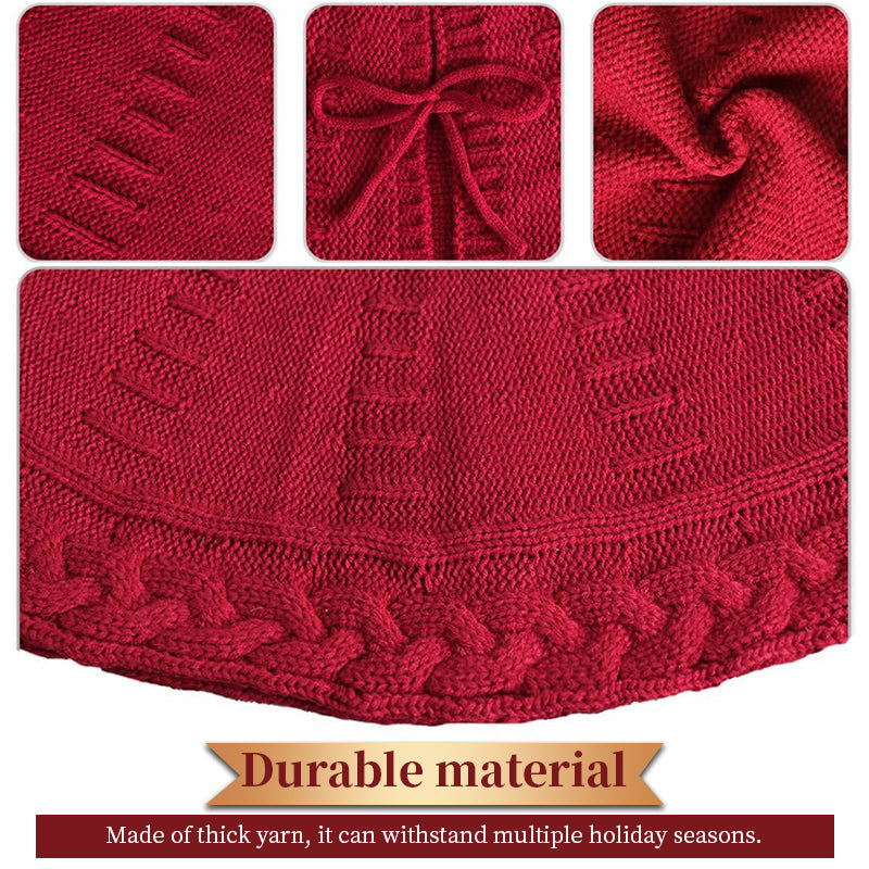 Knitted Christmas Tree Skirt for Cozy Holiday Decor