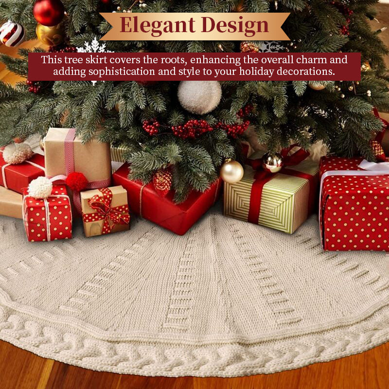 Knitted Christmas Tree Skirt for Cozy Holiday Decor