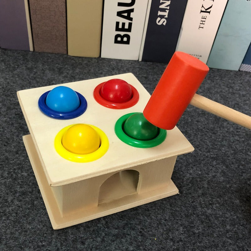 Wooden Hammering Toy Table for Toddler Coordination