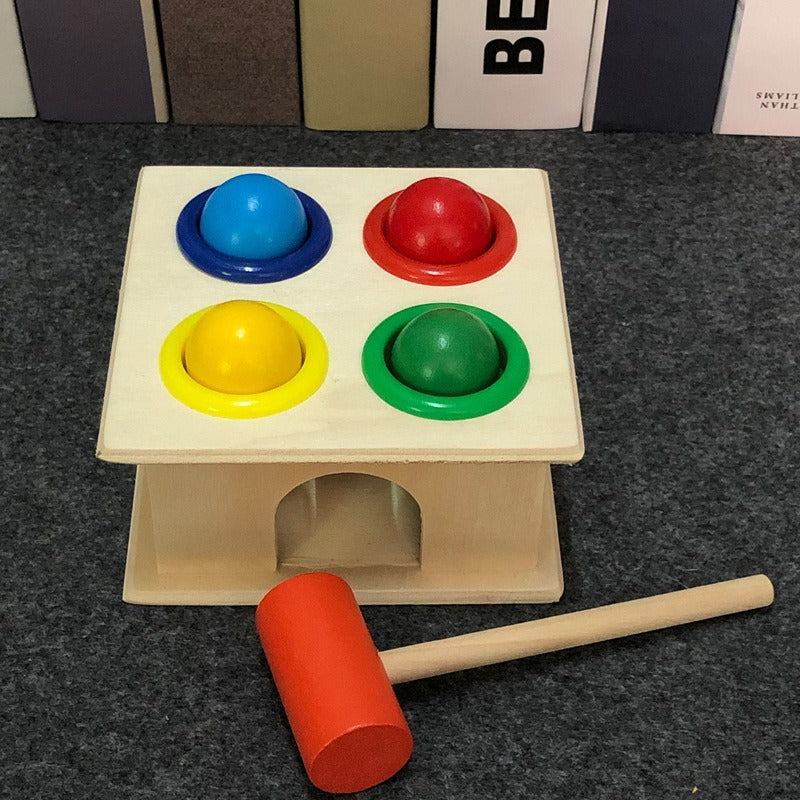 Wooden Hammering Toy Table for Toddler Coordination