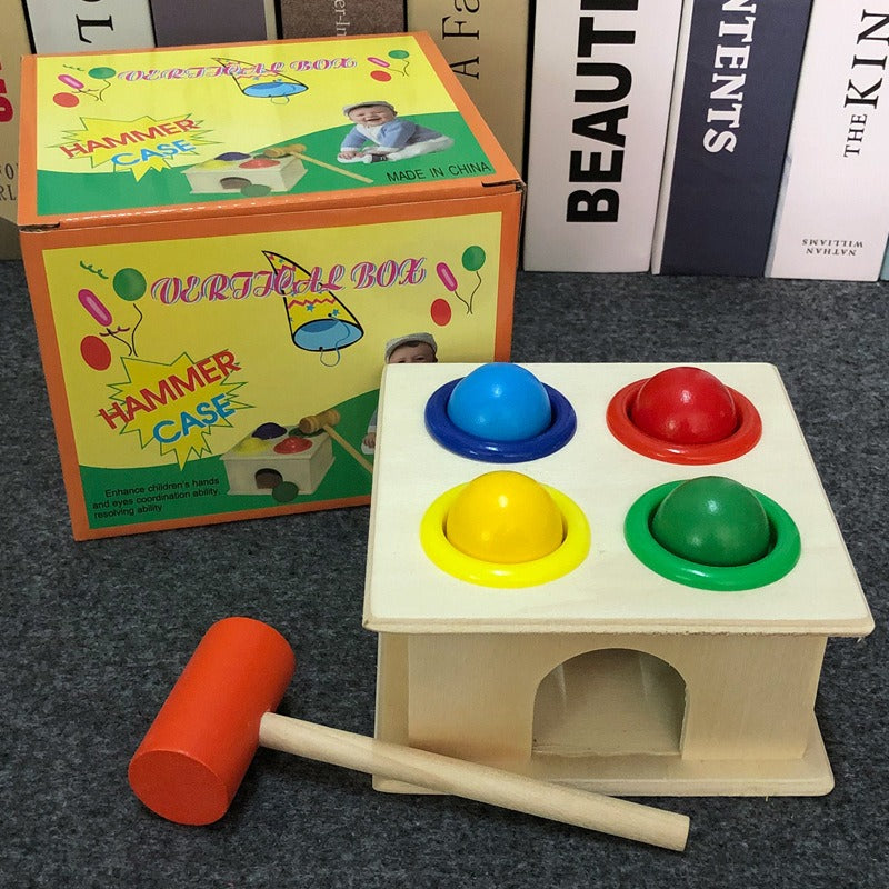 Wooden Hammering Toy Table for Toddler Coordination