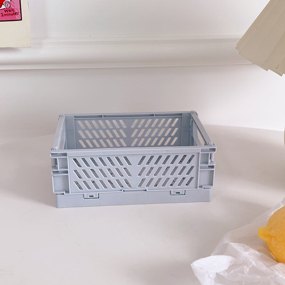 Foldable Desk Storage Basket for Stationery and Snacks