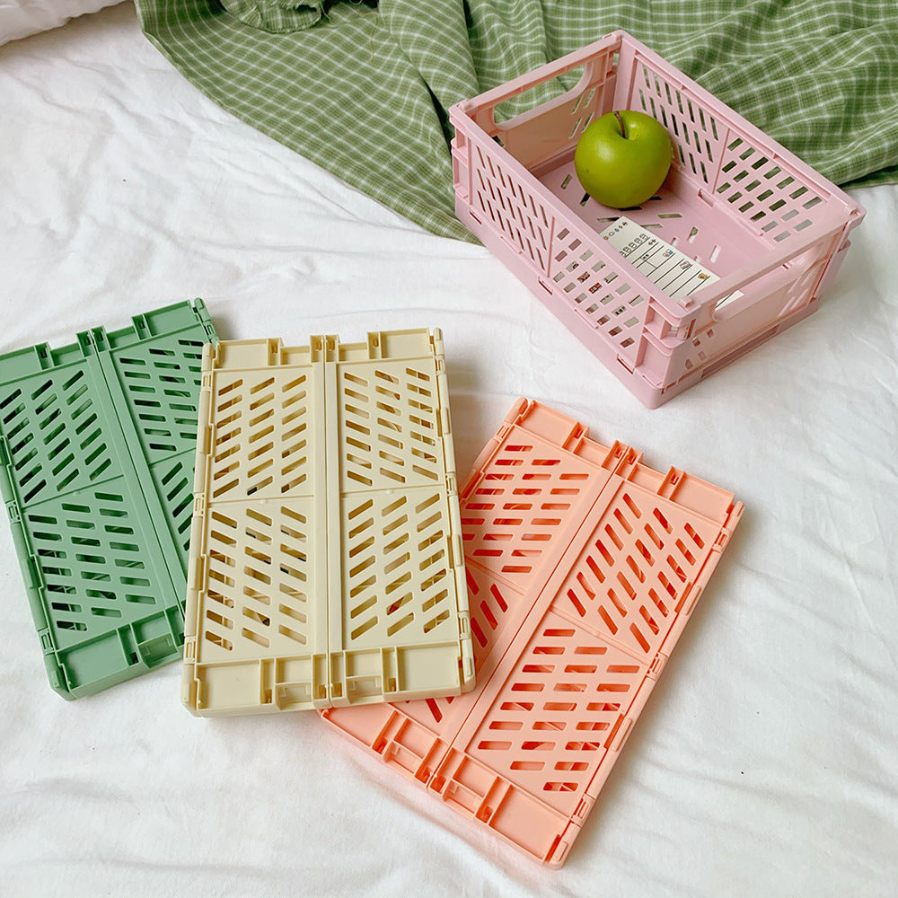 Foldable Desk Storage Basket for Stationery and Snacks