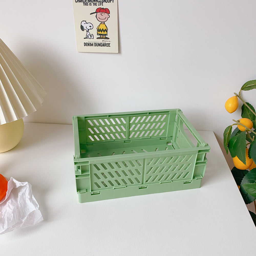 Foldable Desk Storage Basket for Stationery and Snacks