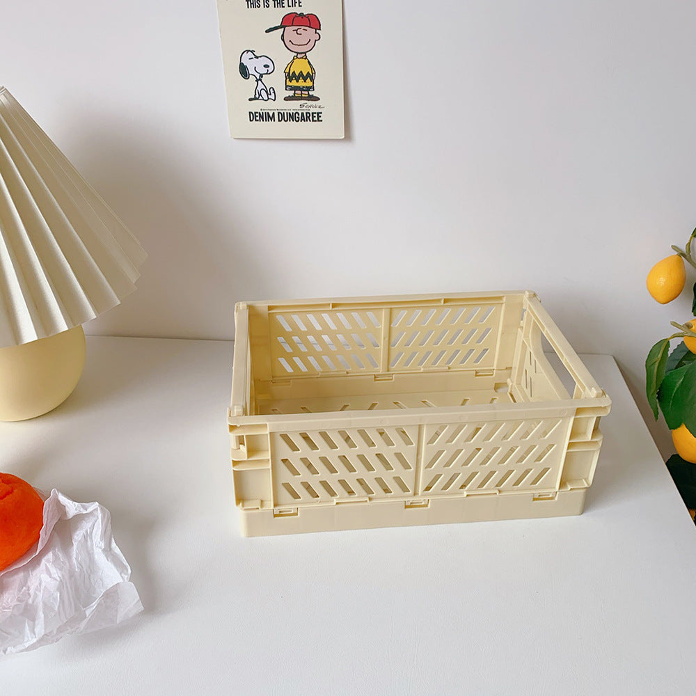Foldable Desk Storage Basket for Stationery and Snacks