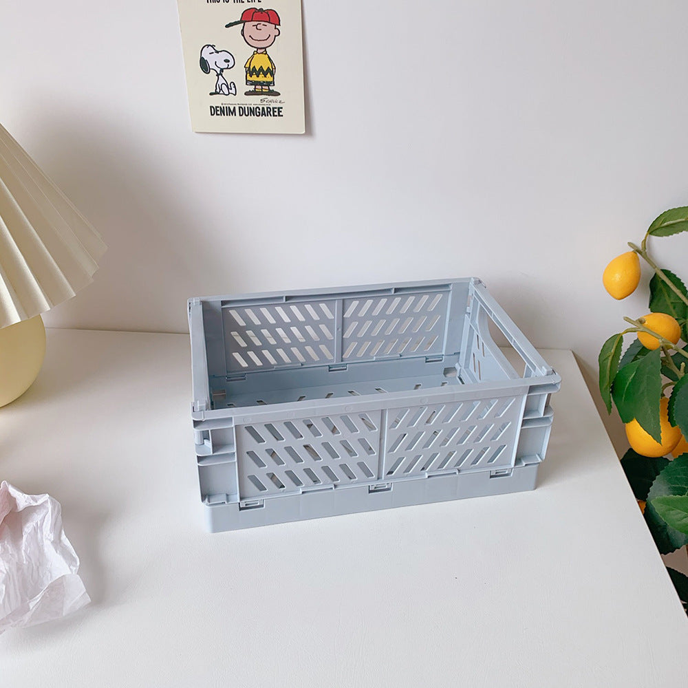 Foldable Desk Storage Basket for Stationery and Snacks