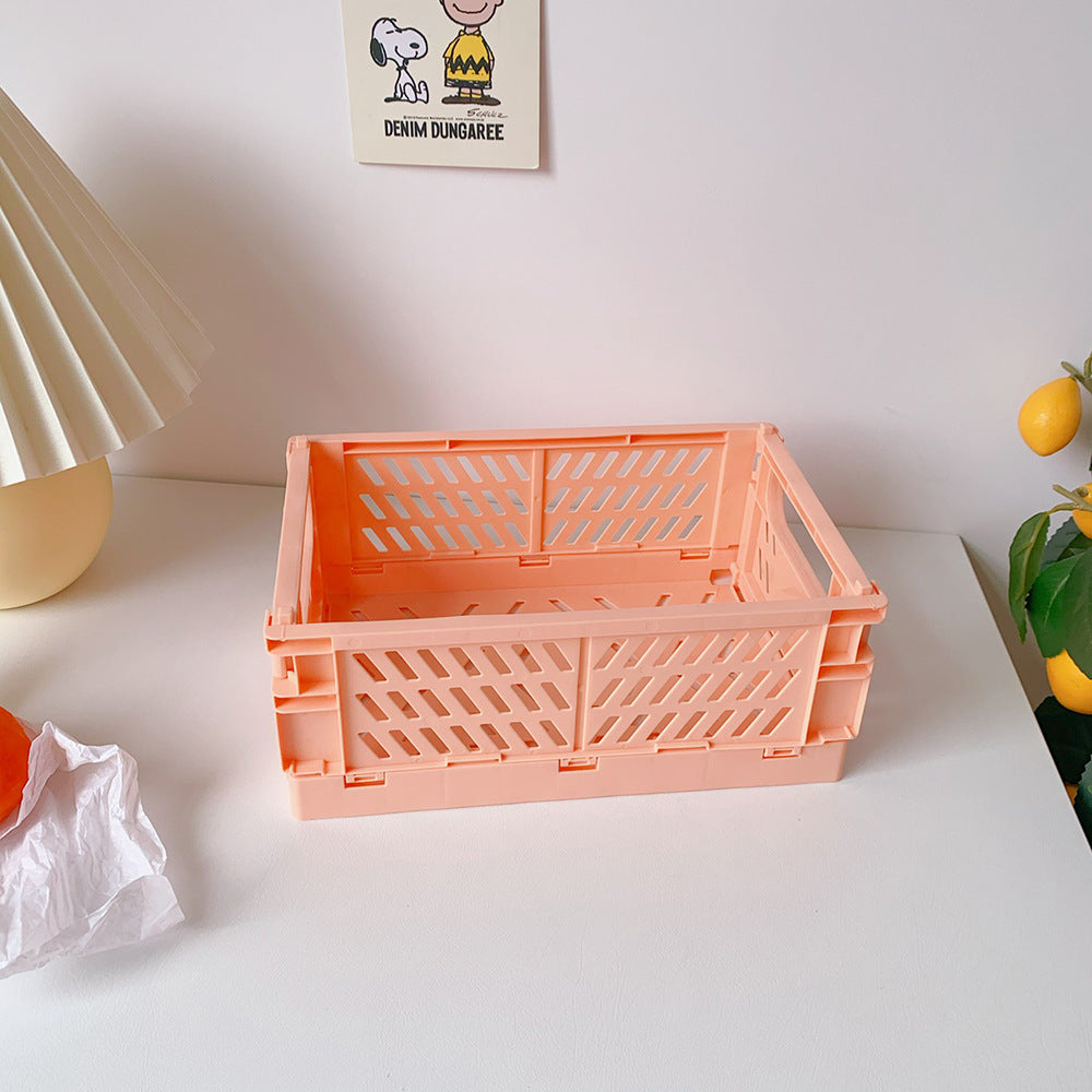 Foldable Desk Storage Basket for Stationery and Snacks