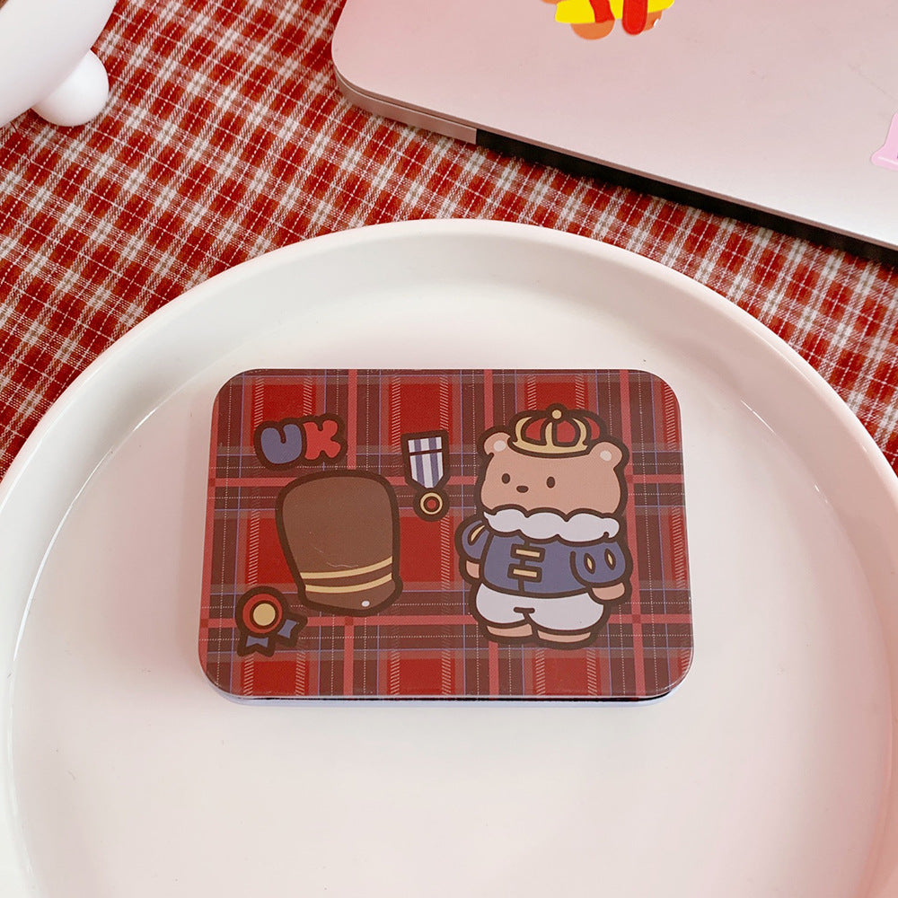 Cute Bear Metal Tin Box for Desk and Sticker Storage