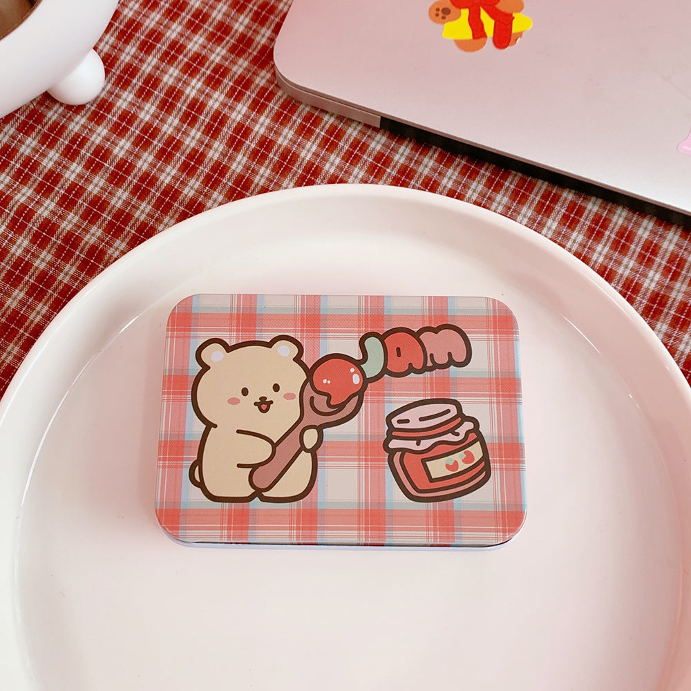 Cute Bear Metal Tin Box for Desk and Sticker Storage