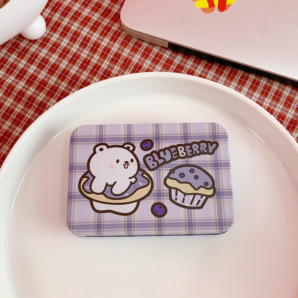 Cute Bear Metal Tin Box for Desk and Sticker Storage