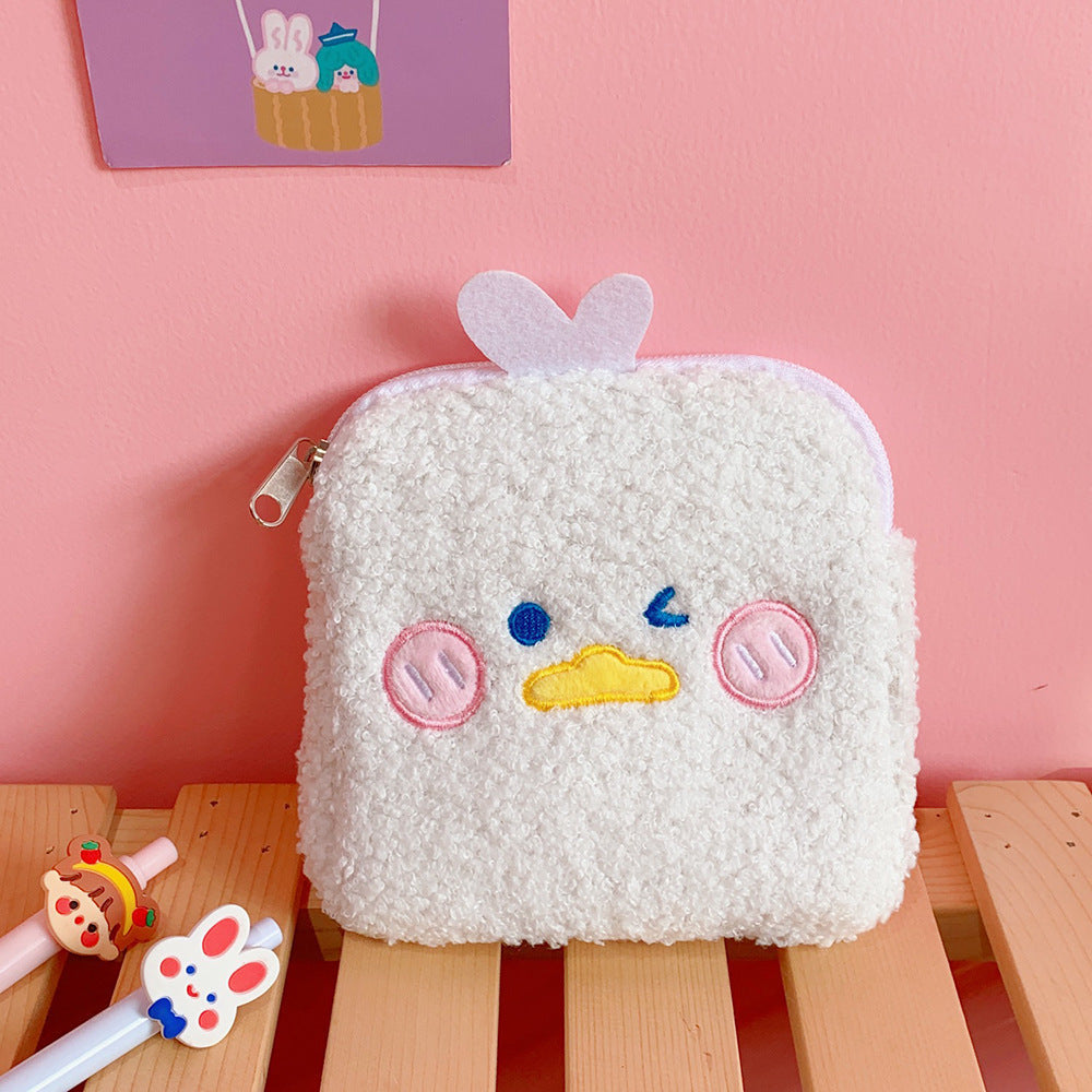 Cute Plush Sanitary Napkin Storage Bag for Period Kits