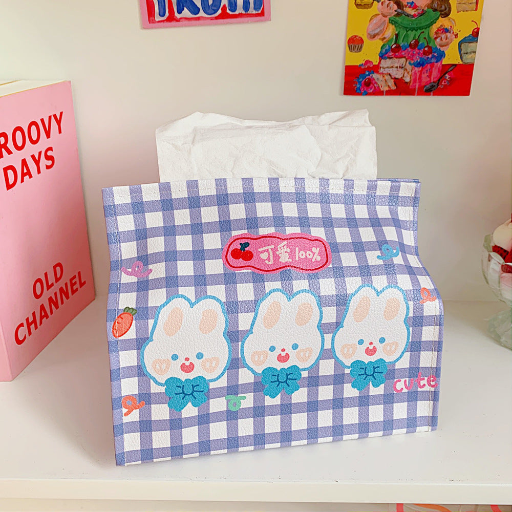 Cute Cartoon Bear Desk Tissue Box, Korean Style Decor