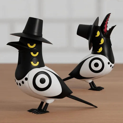 Kpop Witch Bird Ornament Set for Gothic Shelf Displays