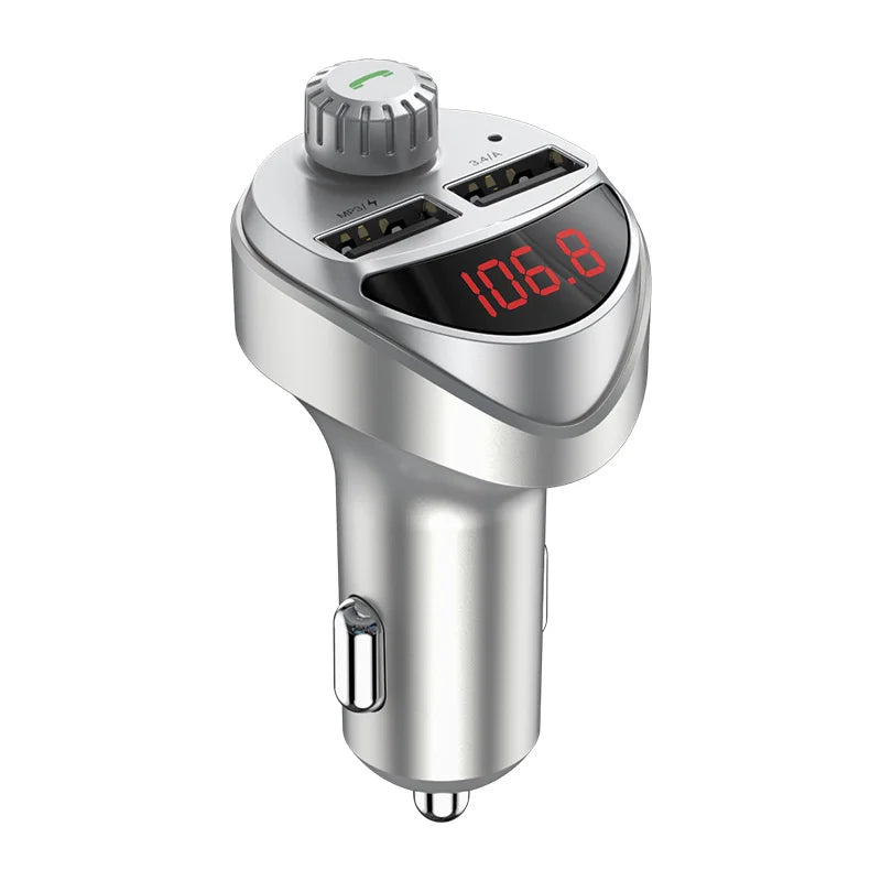Car FM Transmitter with Dual USB Charging & Bluetooth