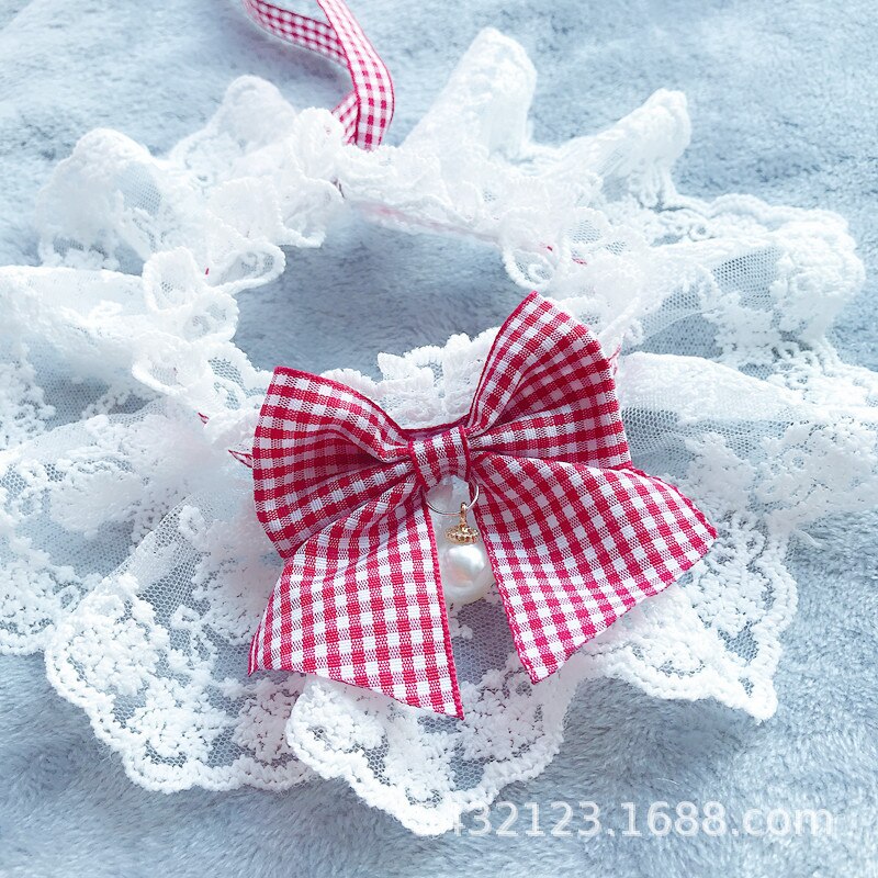Lace Bow Pet Neckerchief for Photo-Ready Party Style