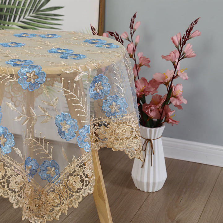 Embroidered Tablecloth for Elegant Floral Dining Decor