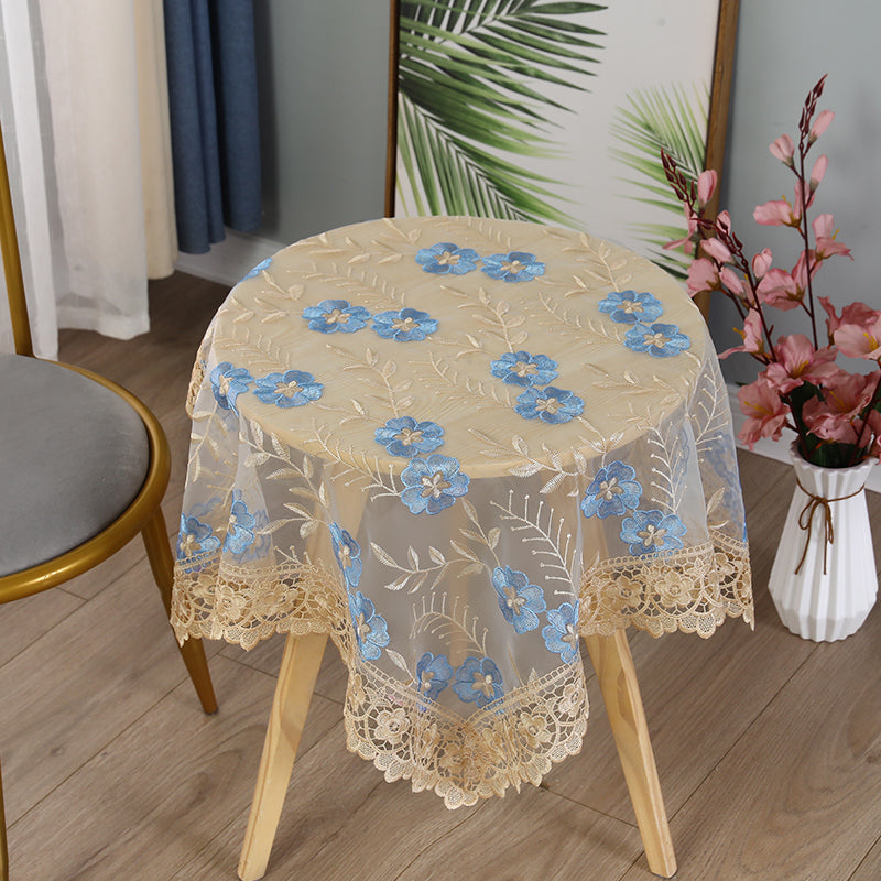 Embroidered Tablecloth for Elegant Floral Dining Decor