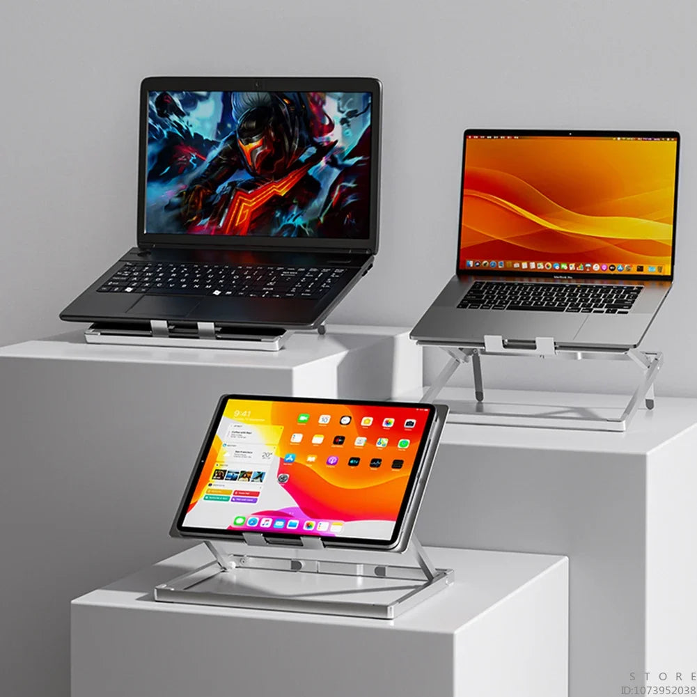 Adjustable Aluminum Laptop Stand for 17.3-Inch Laptops