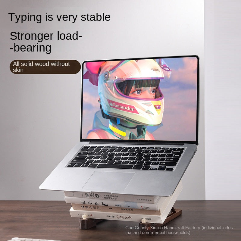 Solid Beech Wood Laptop Stand for Better Desk Posture