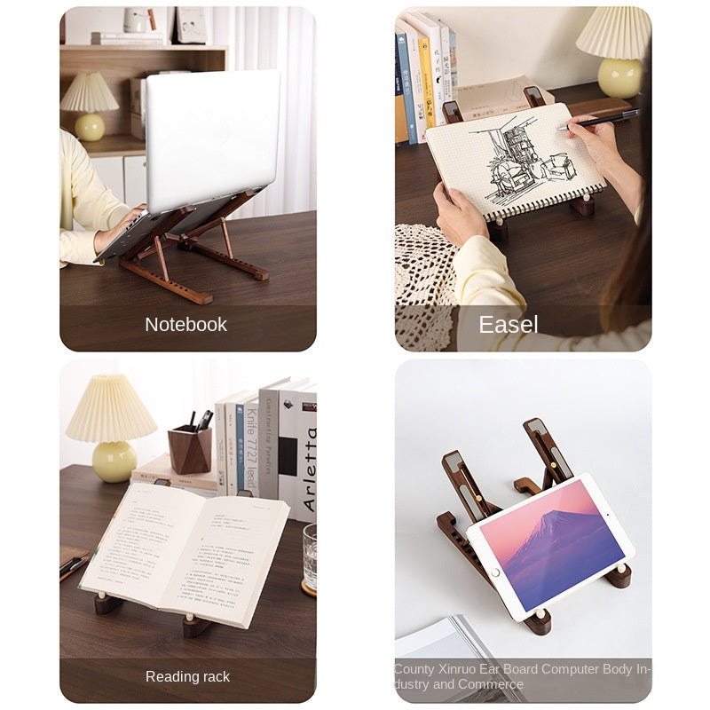 Solid Beech Wood Laptop Stand for Better Desk Posture