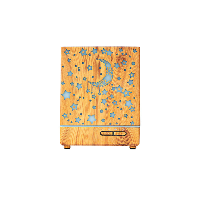 Wood Grain Aroma Diffuser with Remote and Star Light