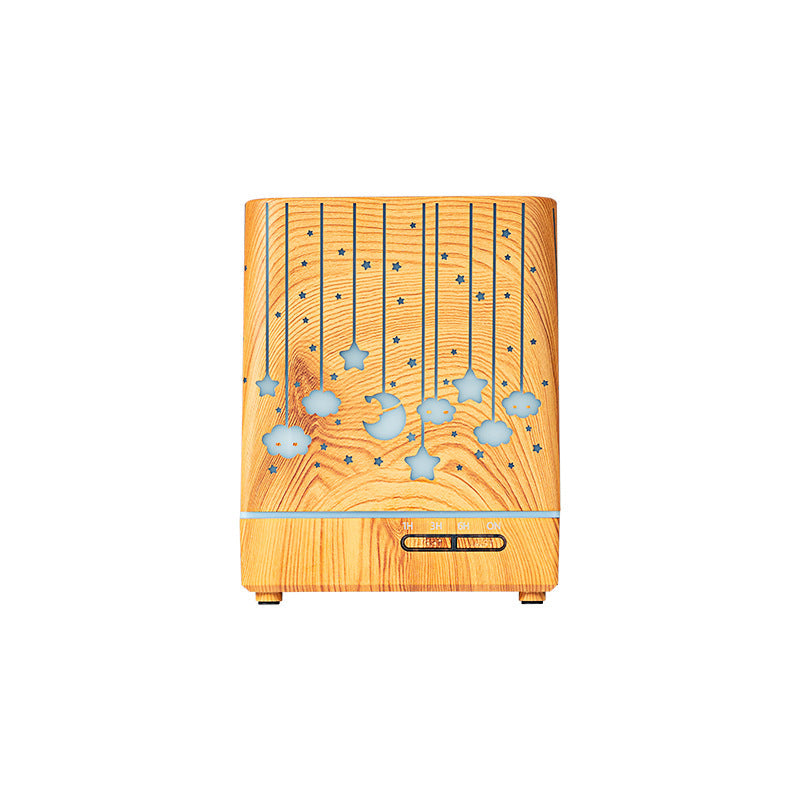 Wood Grain Aroma Diffuser with Remote and Star Light