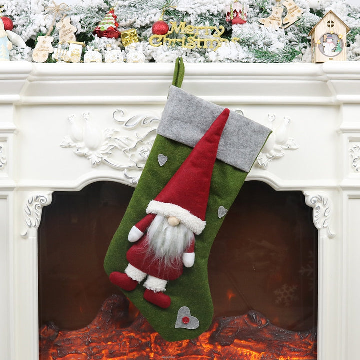 Christmas Stockings With Santa Gnome Holiday Charm